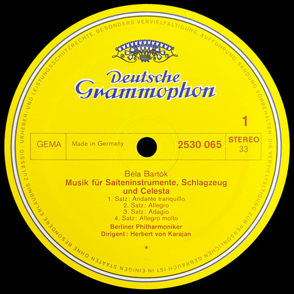 Igor Stravinsky / Béla Bartók - Berliner Philharmoniker • Herbert von Karajan : Apollon Musagète / Musik Für Saiteninstrumente, Schlagzeug & Celesta (LP)