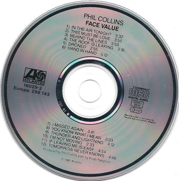 Phil Collins : Face Value (CD, Album, RE)