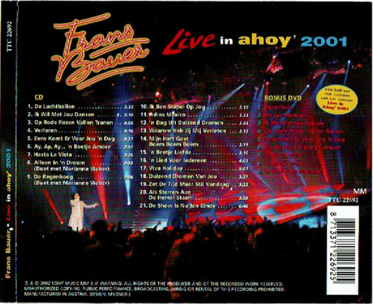 Frans Bauer : Live In Ahoy' 2001 (CD, Album + DVD-V)