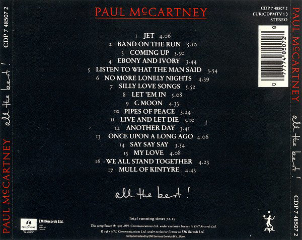 Paul McCartney : All The Best! (CD, Comp)