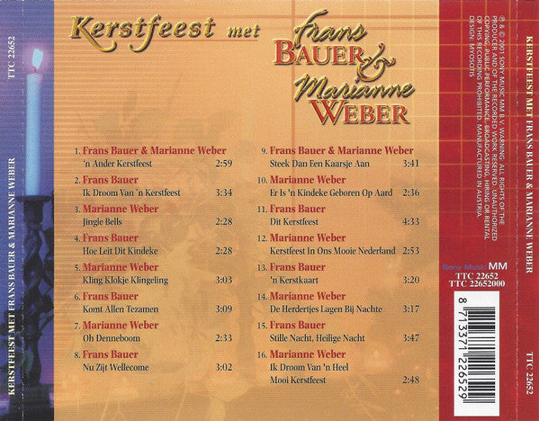 Frans Bauer & Marianne Weber : Kerstfeest Met Frans Bauer & Marianne Weber (CD, Comp)