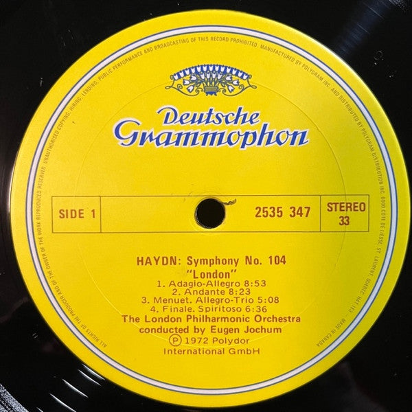 Joseph Haydn - London Philharmonic Orchestra, Eugen Jochum : Symphonies Nos.104 And 100 (LP, Album)
