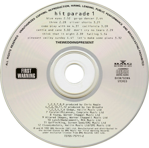 The Wedding Present : Hit Parade 1 (CD, Comp)