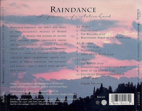 Dan Gibson : Raindance - Impressions Of A Native Land (CD)