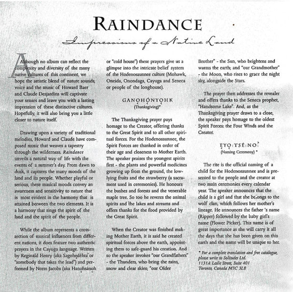 Dan Gibson : Raindance - Impressions Of A Native Land (CD)