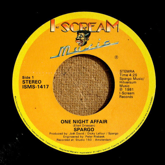 Spargo : One Night Affair (7", Single)