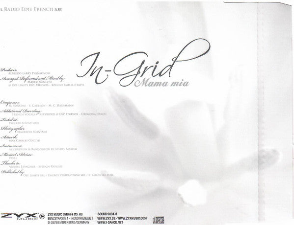 In-Grid : Mama Mia (CD, Promo)