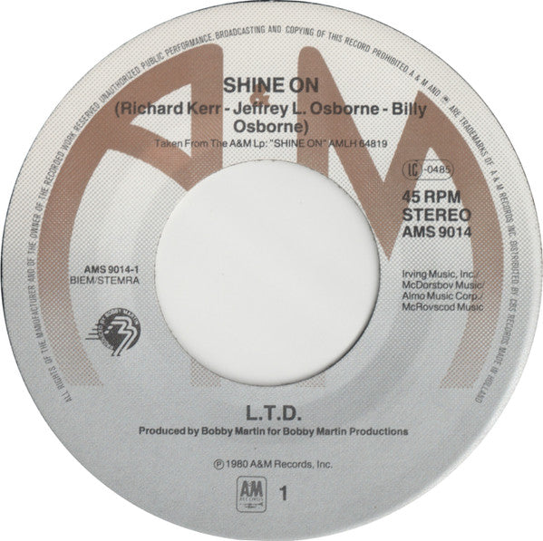 L.T.D. : Shine On (7", Single)