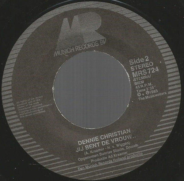 Dennie Christian : Als De Zon (7", Single)