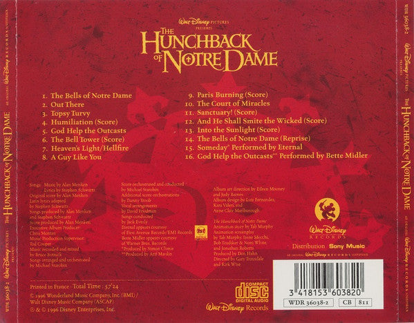 Alan Menken, Stephen Schwartz : The Hunchback Of Notre Dame (CD, Album)