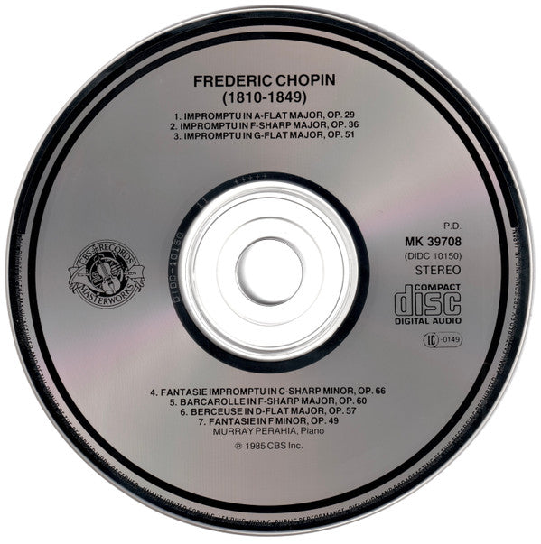Frédéric Chopin - Murray Perahia : Impromptus / Fantaisie / Barcarolle / Berceuse (CD, Album)
