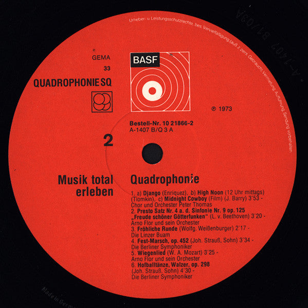 Various : Musik Total Erleben (Quadrophonie) (LP, Album, Quad, Smplr)