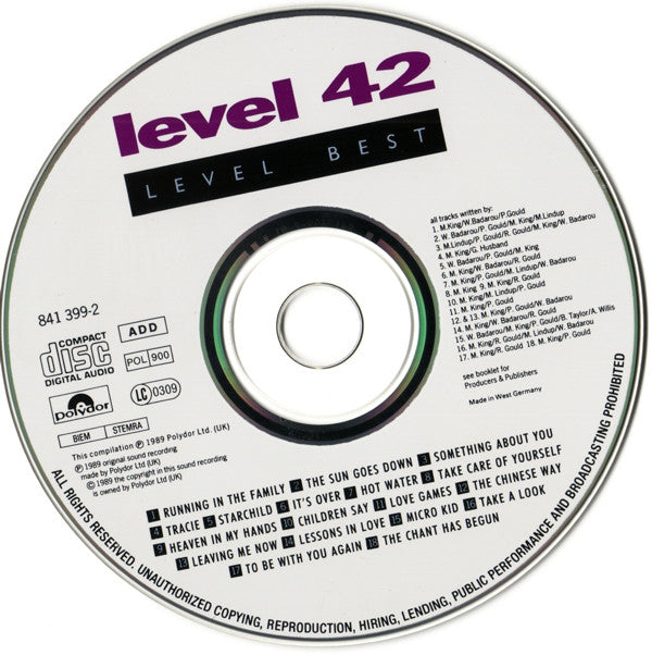 Level 42 : Level Best (A Collection Of Their Greatest Hits) (CD, Comp)