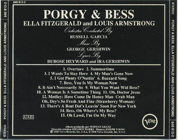 Ella Fitzgerald & Louis Armstrong : Porgy & Bess (CD, Album)