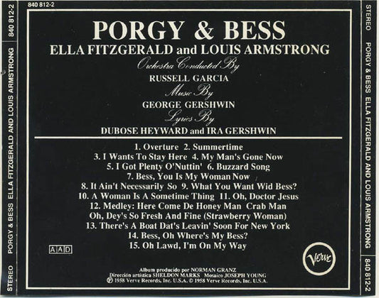 Ella Fitzgerald & Louis Armstrong : Porgy & Bess (CD, Album)