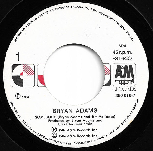 Bryan Adams : Somebody (7", Single)