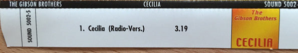 Gibson Brothers : Cecilia (CD, Single, Promo)