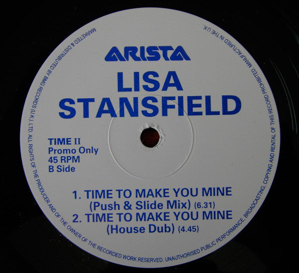 Lisa Stansfield : Time To Make You Mine (12", Promo)