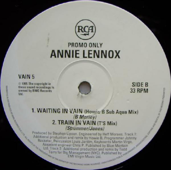 Annie Lennox : No More “I Love Youʼsˮ / Waiting In Vain / Train In Vain (12", Promo)