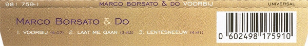 Marco Borsato & Do : Voorbij (CD, Maxi)