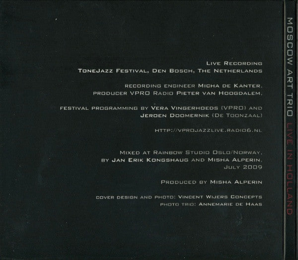 Moscow Art Trio : Live In Holland (CD, Album)