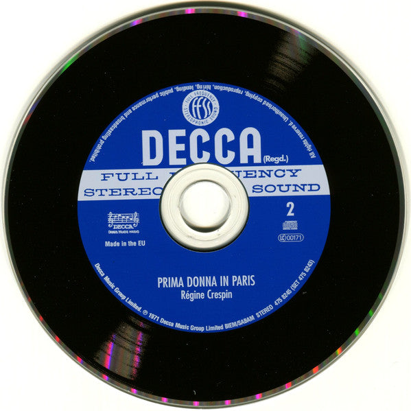 Régine Crespin - L'Orchestre De La Suisse Romande / Alain Lombard, Wiener Volksopernorchester / Georges Sebastian : Prima Donna In Paris (2xCD, RE, RM)