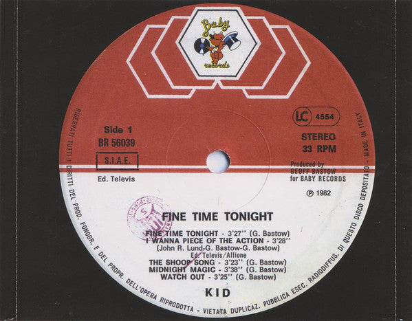 K.I.D. : Fine Time Tonight (CD, Album, RE)
