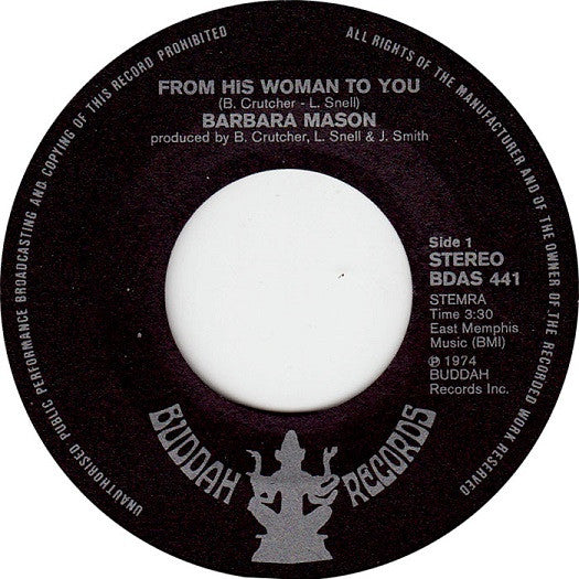 Barbara Mason : From His Woman To You (7", Single)