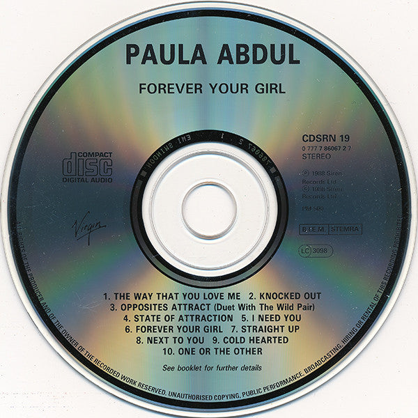Paula Abdul : Forever Your Girl (CD, Album, RP)