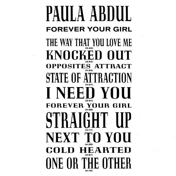 Paula Abdul : Forever Your Girl (CD, Album, RP)