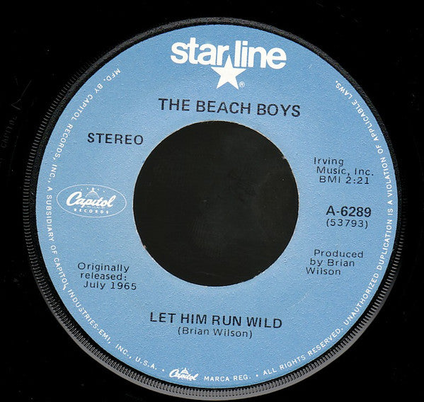 The Beach Boys : California Girls / Let Him Run Wild (7", Single, RE)