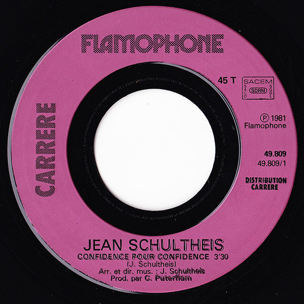 Jean Schultheis : Confidence Pour Confidence (7", Single)