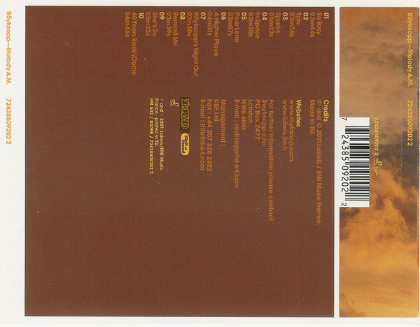 Röyksopp : Melody A.M. (CD, Album, RE)