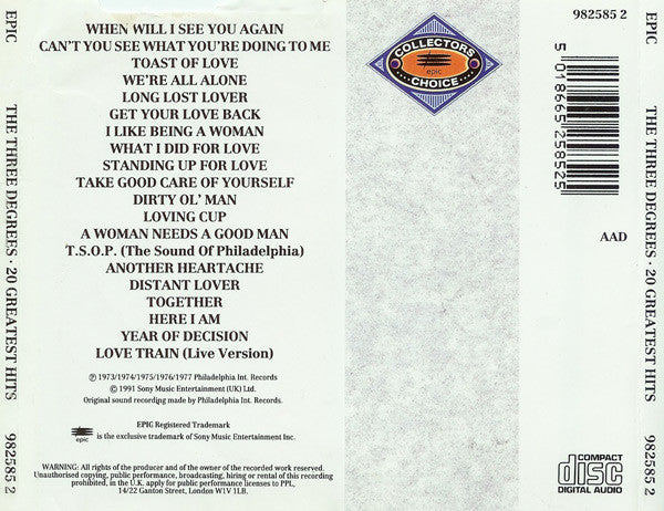 The Three Degrees : 20 Greatest Hits (CD, Comp, RE)