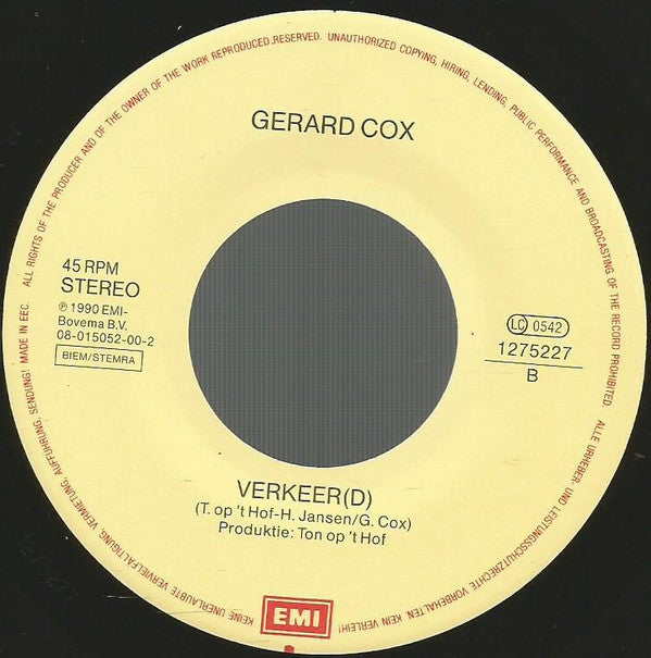 Gerard Cox : Fijn D'r Vandoor In M'n Automobiel (7", Single)