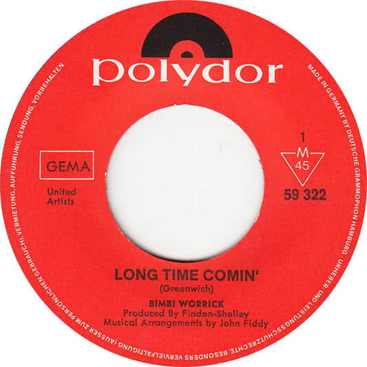 Bimbi Worrick : Long Time Comin' (7", Single, Mono)