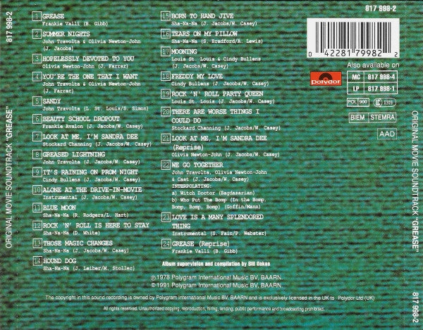 Various : Grease (The Original Soundtrack From The Motion Picture) (CD, Album, RE, RP)