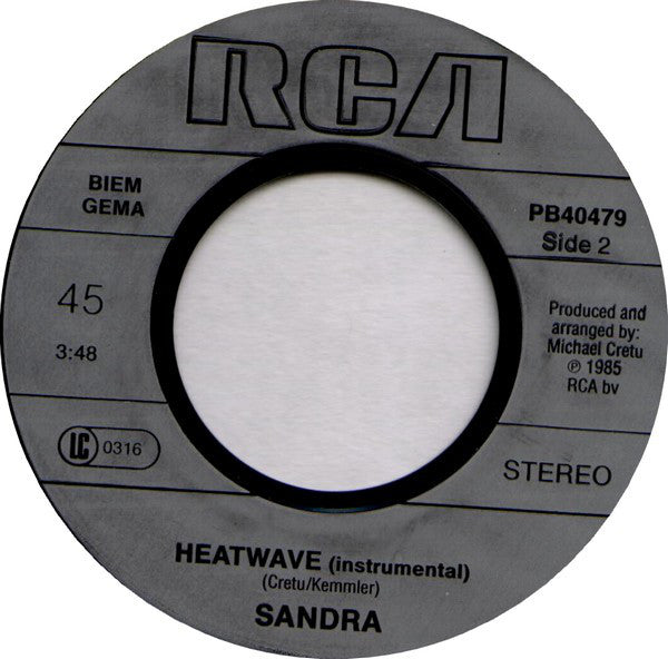 Sandra : In The Heat Of The Night (7", Single)