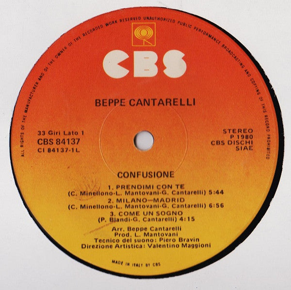 Beppe Cantarelli : Confusione (LP)