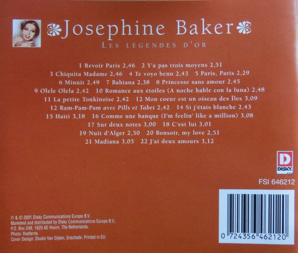 Josephine Baker : Les Légendes D'or (CD, Comp)