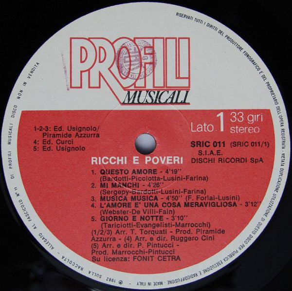 Ricchi E Poveri : Ricchi E Poveri (LP, Comp, Gat)