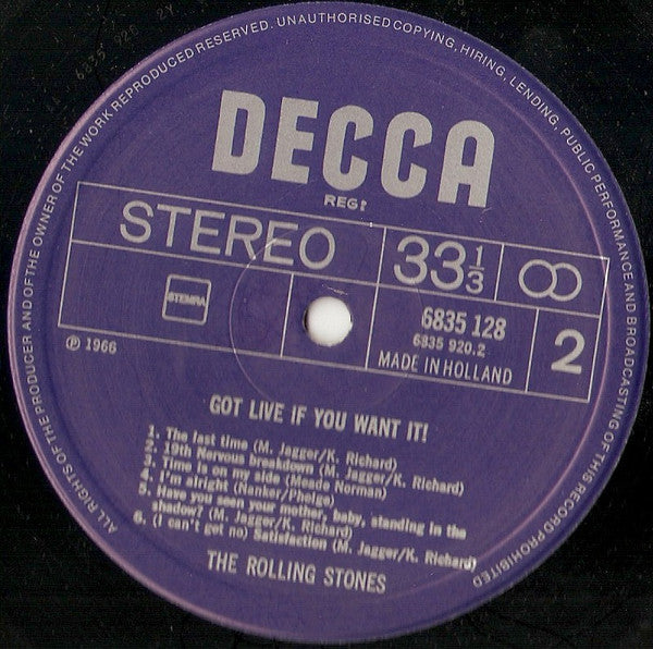 The Rolling Stones : Got Live If You Want It! (LP, Album, RE)