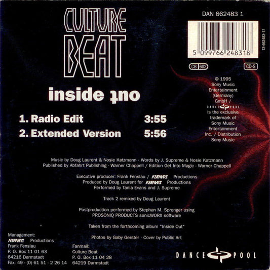 Culture Beat : Inside Out (CD, Single)