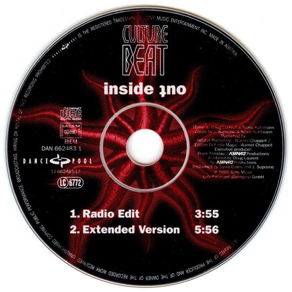 Culture Beat : Inside Out (CD, Single)