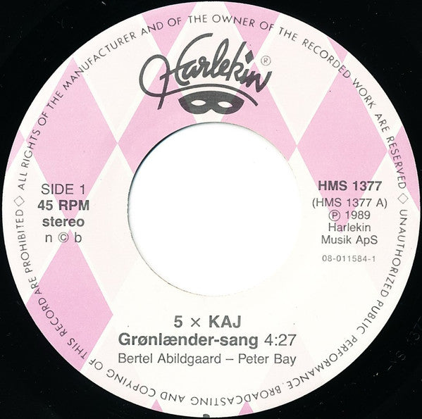 5 x Kaj : Grønlænder-sang / Jaj Så Dansk (7", Single)