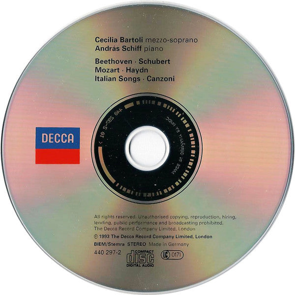 Cecilia Bartoli / András Schiff : Italian Songs - Canzoni (Beethoven · Schubert · Mozart · Haydn) (CD, Album)