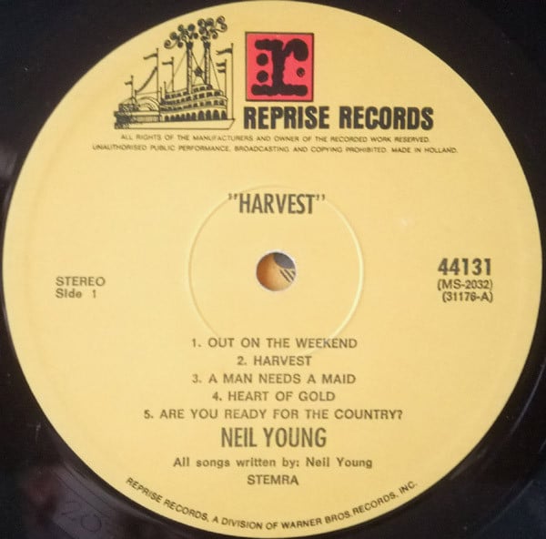 Neil Young : Harvest (LP, Album, Gat)