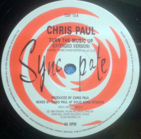 Chris Paul : Turn The Music Up (12", Single)