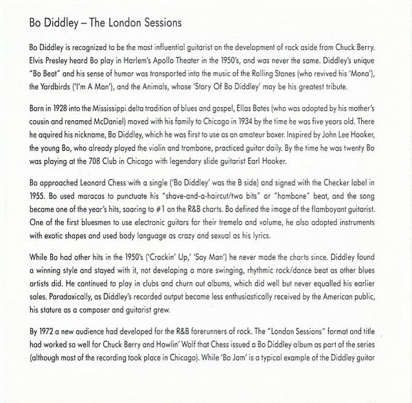 Bo Diddley : The London Sessions (CD, Album, RE)