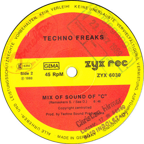 Techno Freaks : Megamix Of Ibiza Cocaine Sound Of C. (12", Maxi, Mixed)